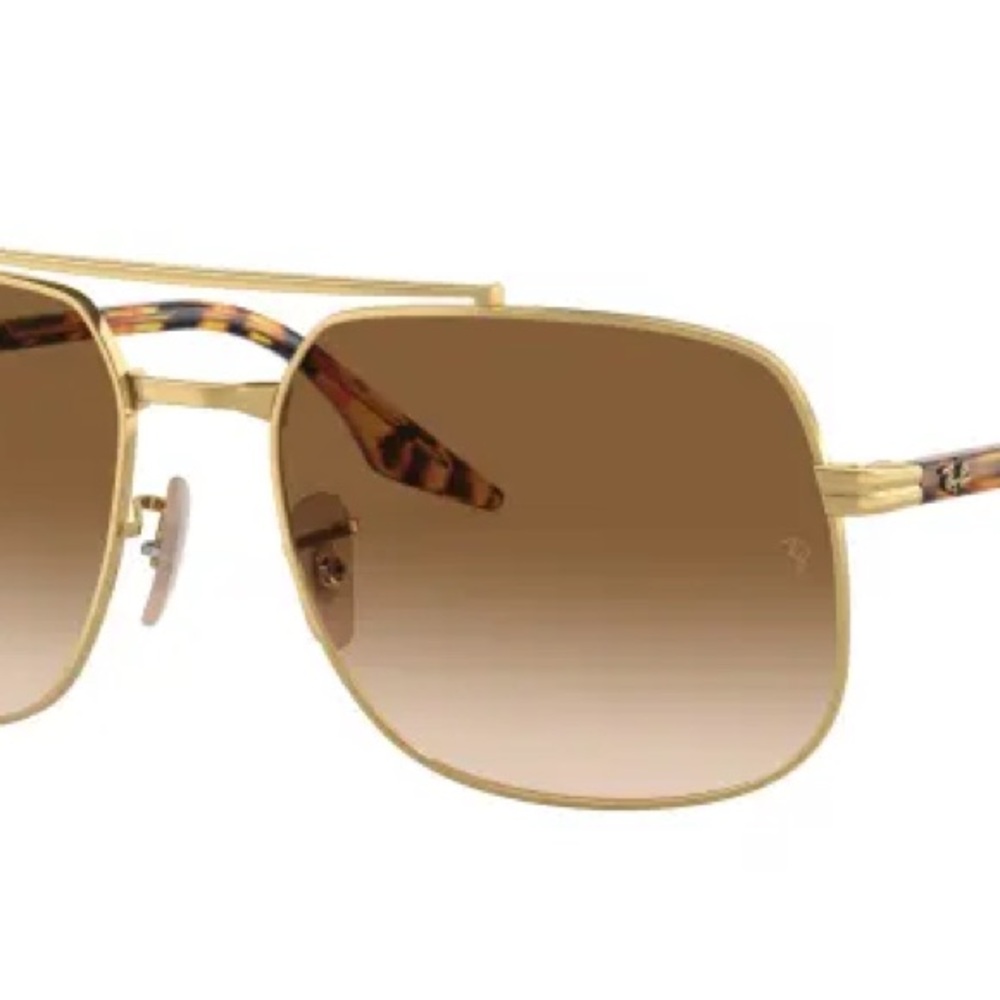 Ray-Ban Gold Frame Sunglasses with Brown Gradient Lenses